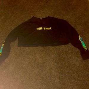 Long sleeve crop top shirt